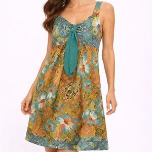 Blissitudes Floral Sleeveless Dress with Bow